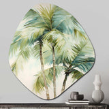 Green Minimalims Palm Trees I - Asymmetric Metal Wall Art