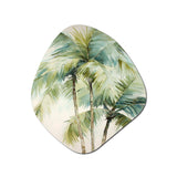 Green Minimalims Palm Trees I - Asymmetric Metal Wall Art