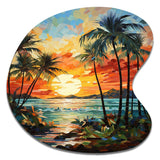 Orange Palm Trees Mosaic III - Asymmetric Metal Wall Art