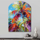 Popart Palm Trees II - Asymmetric Metal Wall Art