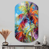 Popart Palm Trees II - Asymmetric Metal Wall Art