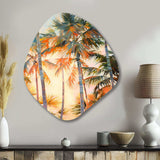 Palm Trees Romantic Impression I - Asymmetric Metal Wall Art