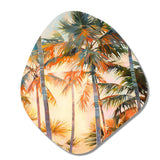 Palm Trees Romantic Impression I - Asymmetric Metal Wall Art