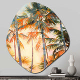 Palm Trees Romantic Impression I - Asymmetric Metal Wall Art