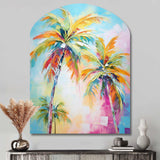 Popart Palm Trees III - Asymmetric Metal Wall Art