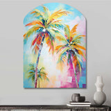 Popart Palm Trees III - Asymmetric Metal Wall Art