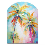 Popart Palm Trees III - Asymmetric Metal Wall Art