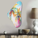 Popart Palm Trees III - Asymmetric Metal Wall Art