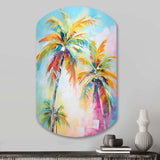 Popart Palm Trees III - Asymmetric Metal Wall Art