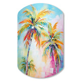 Popart Palm Trees III - Asymmetric Metal Wall Art