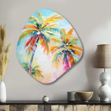 Popart Palm Trees III - Asymmetric Metal Wall Art