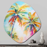 Popart Palm Trees III - Asymmetric Metal Wall Art