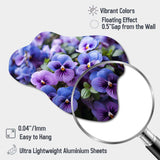 Purple Pansies Field Vibrant - Asymmetric Metal Wall Art