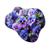 Purple Pansies Field Vibrant - Asymmetric Metal Wall Art