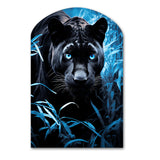 Black Blue Panther Hidden Observer Infrared - Asymmetric Metal Wall Art