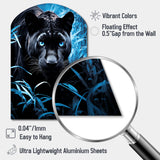 Black Blue Panther Hidden Observer Infrared - Asymmetric Metal Wall Art