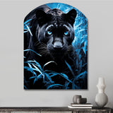 Black Blue Panther Hidden Observer Infrared - Asymmetric Metal Wall Art