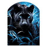 Black Blue Panther Hidden Observer Infrared - Asymmetric Metal Wall Art