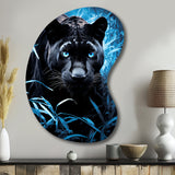 Black Blue Panther Hidden Observer Infrared - Asymmetric Metal Wall Art