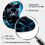 Black Blue Panther Hidden Observer Infrared - Asymmetric Metal Wall Art