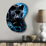 Black Blue Panther Hidden Observer Infrared - Asymmetric Metal Wall Art