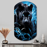 Black Blue Panther Hidden Observer Infrared - Asymmetric Metal Wall Art