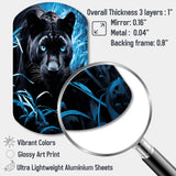 Black Blue Panther Hidden Observer Infrared - Asymmetric Metal Wall Art