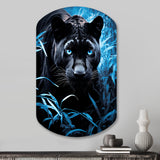 Black Blue Panther Hidden Observer Infrared - Asymmetric Metal Wall Art