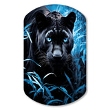 Black Blue Panther Hidden Observer Infrared - Asymmetric Metal Wall Art