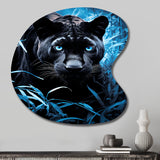 Black Blue Panther Hidden Observer Infrared - Asymmetric Metal Wall Art