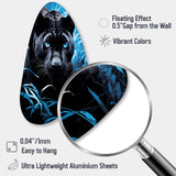 Black Blue Panther Hidden Observer Infrared - Asymmetric Metal Wall Art