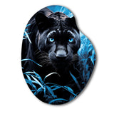 Black Blue Panther Hidden Observer Infrared - Asymmetric Metal Wall Art