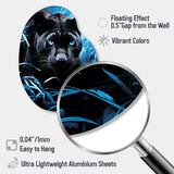 Black Blue Panther Hidden Observer Infrared - Asymmetric Metal Wall Art