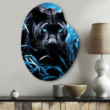 Black Blue Panther Hidden Observer Infrared - Asymmetric Metal Wall Art