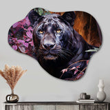 Purple Panther Romantic Twilight Watercolor - Asymmetric Metal Wall Art