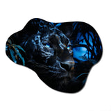 Black Panther Under The Moonlight - Asymmetric Metal Wall Art