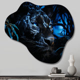 Black Panther Under The Moonlight - Asymmetric Metal Wall Art