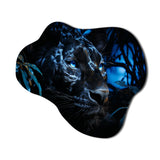 Black Panther Under The Moonlight - Asymmetric Metal Wall Art