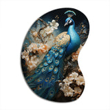 Peacock Encaustic Portrait I - Asymmetric Metal Wall Art