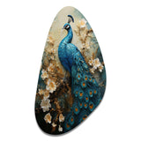 Peacock Encaustic Portrait II - Asymmetric Metal Wall Art