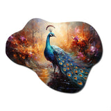 Peacock Expressionist Portrait II - Asymmetric Metal Wall Art