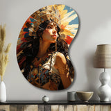 Colorful Photo Realistic Mexican Woman - Asymmetric Metal Wall Art