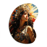 Colorful Photo Realistic Mexican Woman - Asymmetric Metal Wall Art