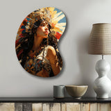 Colorful Photo Realistic Mexican Woman - Asymmetric Metal Wall Art