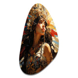 Colorful Photo Realistic Mexican Woman - Asymmetric Metal Wall Art