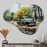 Pickup Truck Tranquil Lakeside II - Asymmetric Metal Wall Art