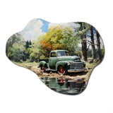 Pickup Truck Tranquil Lakeside II - Asymmetric Metal Wall Art