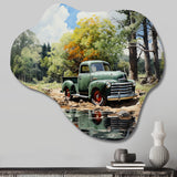 Pickup Truck Tranquil Lakeside II - Asymmetric Metal Wall Art