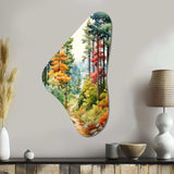 Pine Tree Autumn Symphony III - Asymmetric Metal Wall Art