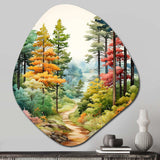 Pine Tree Autumn Symphony III - Asymmetric Metal Wall Art